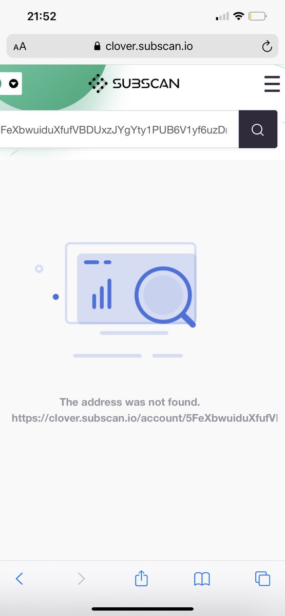 m4dd13y's tweet photo. @clover_finance Doesn’t work says not found https://t.co/8inlB9D11t