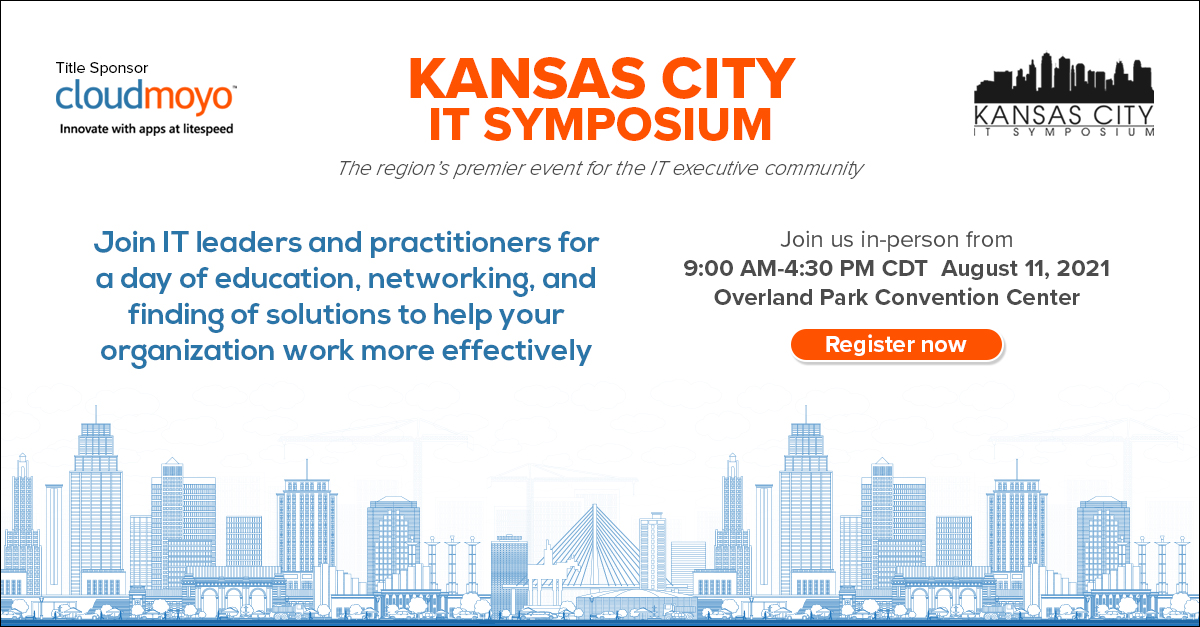 GoCloudMoyo's tweet photo. KC IT Symposium has been around for over 20 years and is the largest executive level conference in Kansas City with over 500 IT leaders that attend every year!
When: August 11th.๐
https://t.co/lYAAzzBOpW
#KCITSymposium2021 #KCSYM #KCITSymposium #KCSymposium #KansasCity https://t.co/WwpNqjze9H
