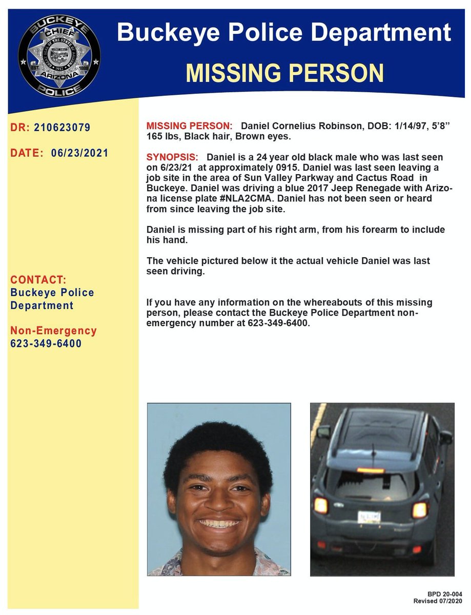 NicoleSGrigg's tweet image. HELP FIND MISSING GEOLOGIST: Daniel Robinson has not been seen for 3 weeks after leaving a job site in Buckeye, Arizona.
The field geologist was testing ground water, before leaving his job site, and never being seen again.
Please help share his story:
