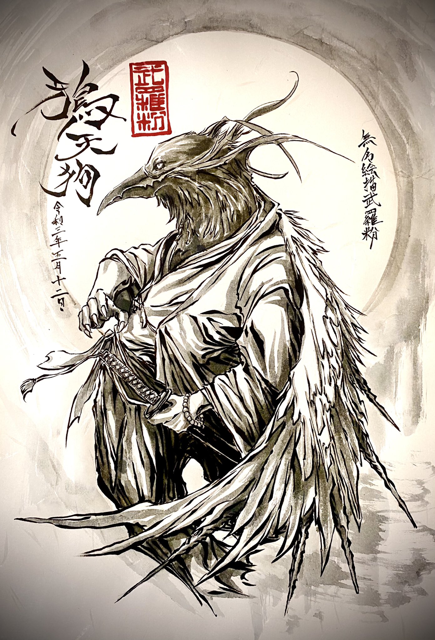 Blacona 鴉天狗様です 久方ぶりに描きました オラオラ唱えながら描きました 迫力は少し増したと思います 前二枚が本日 後ろ二枚が過去の絵で御座います イラスト イラスト好きな人と繋がりたい イラスト練習中 絵描きさんと繫がりたい