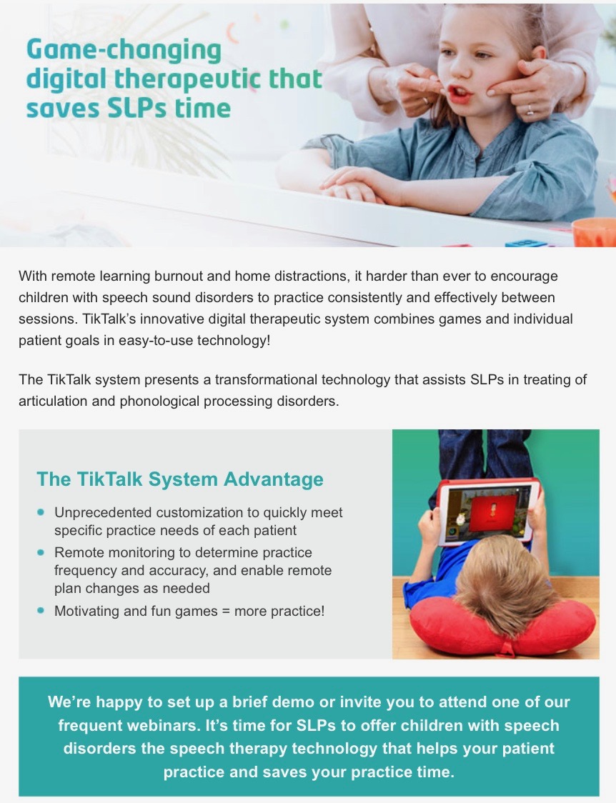 Game changing technology for SLPs. More productive practice for patients.  #slp #slpeeps #speechlanguagetherapist