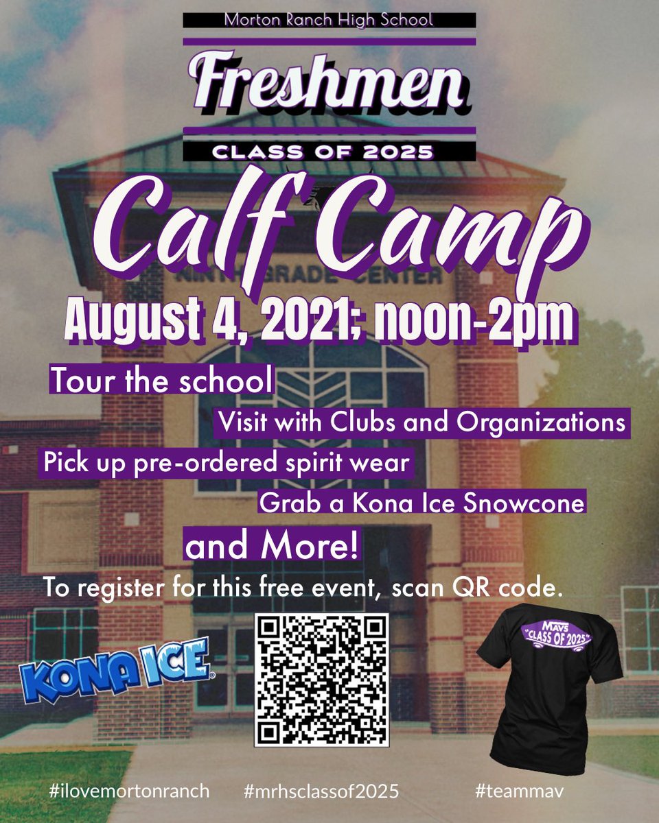 Mr_theLewis's tweet photo. Hey Mavericks!  We have two exciting "Welcome Back" events for our students on Wednesday, August 4 to kick off the 21-22 school year. @MRHS_MAVcheer @MRHSMavericks #backtoschool #mrhsclassof2025 #ilovemortonranch #teammav #calfcamp https://t.co/fK9z7HhlTt