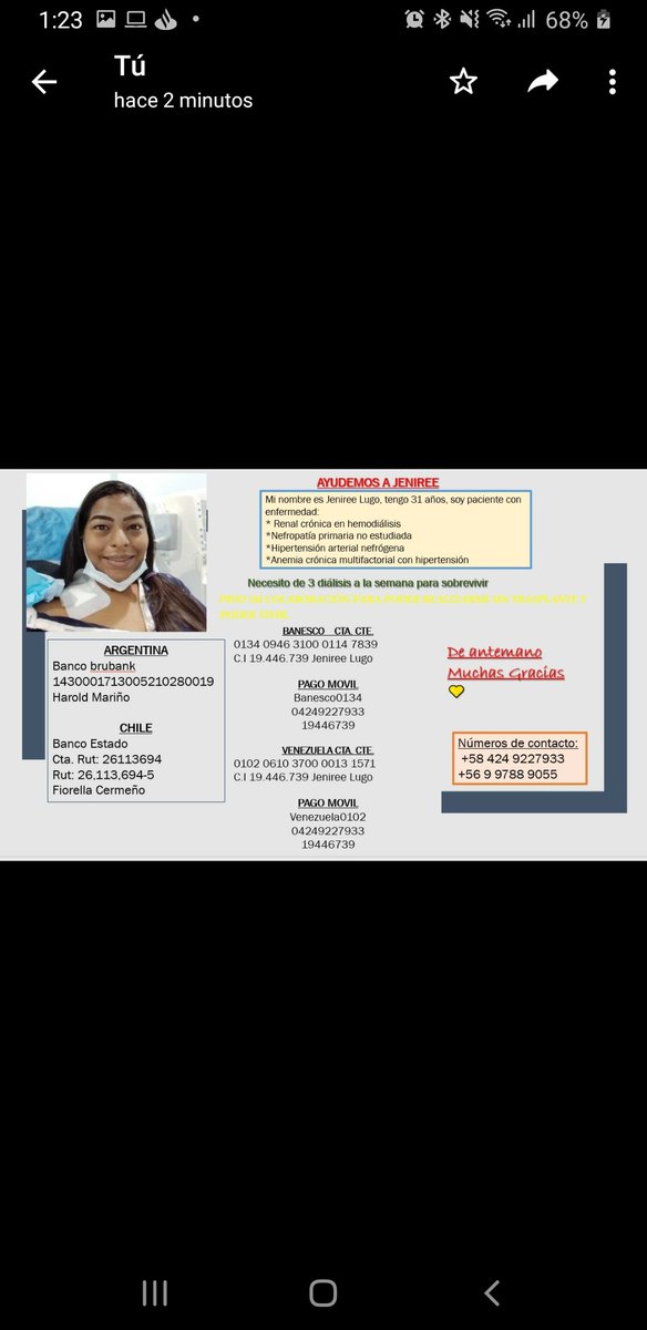 fiocermeno's tweet photo. Todos podemos ayudar a salvar la vida de Jeniree Lugo ❣ https://t.co/yMbcn3PMwP