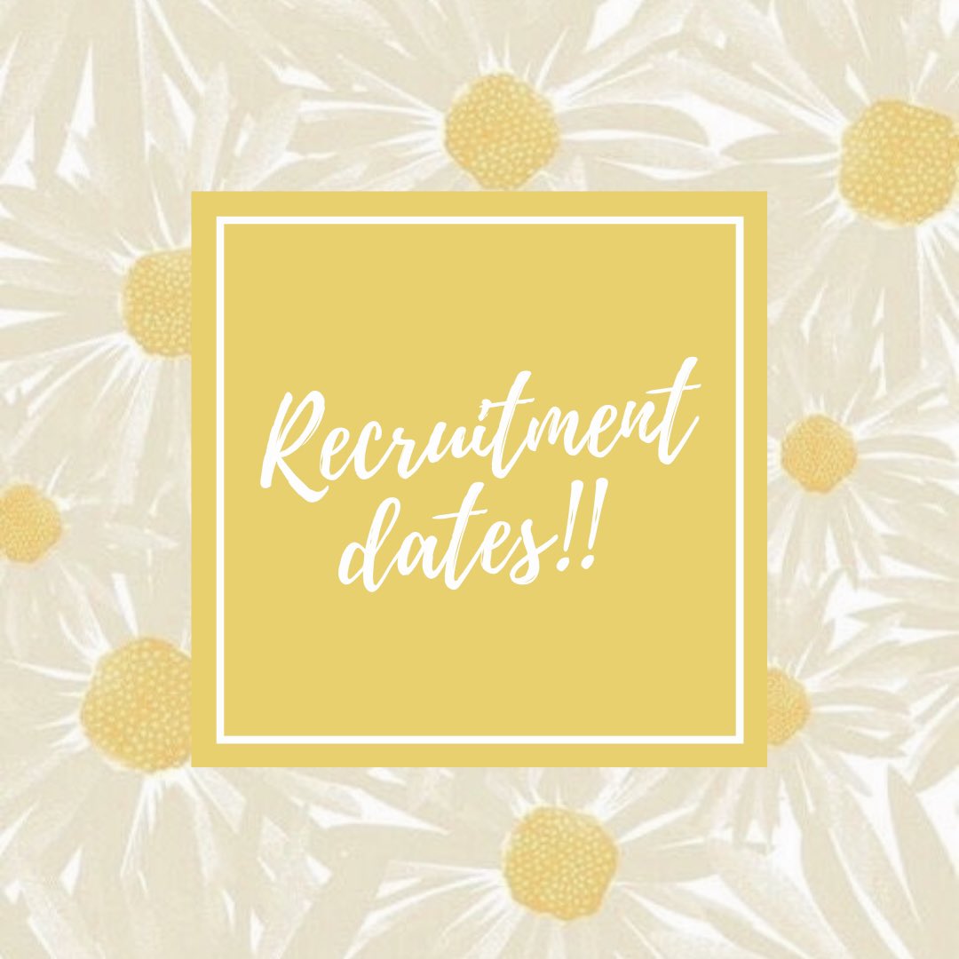 Recruitment is right around the corner and we could not be more excited!! Make sure to mark your calendars!!

IMPORTANT DATES -

Recruitment - August 31st &amp; September 1st 
Open party - September 2nd 
Open chapter- September 7th