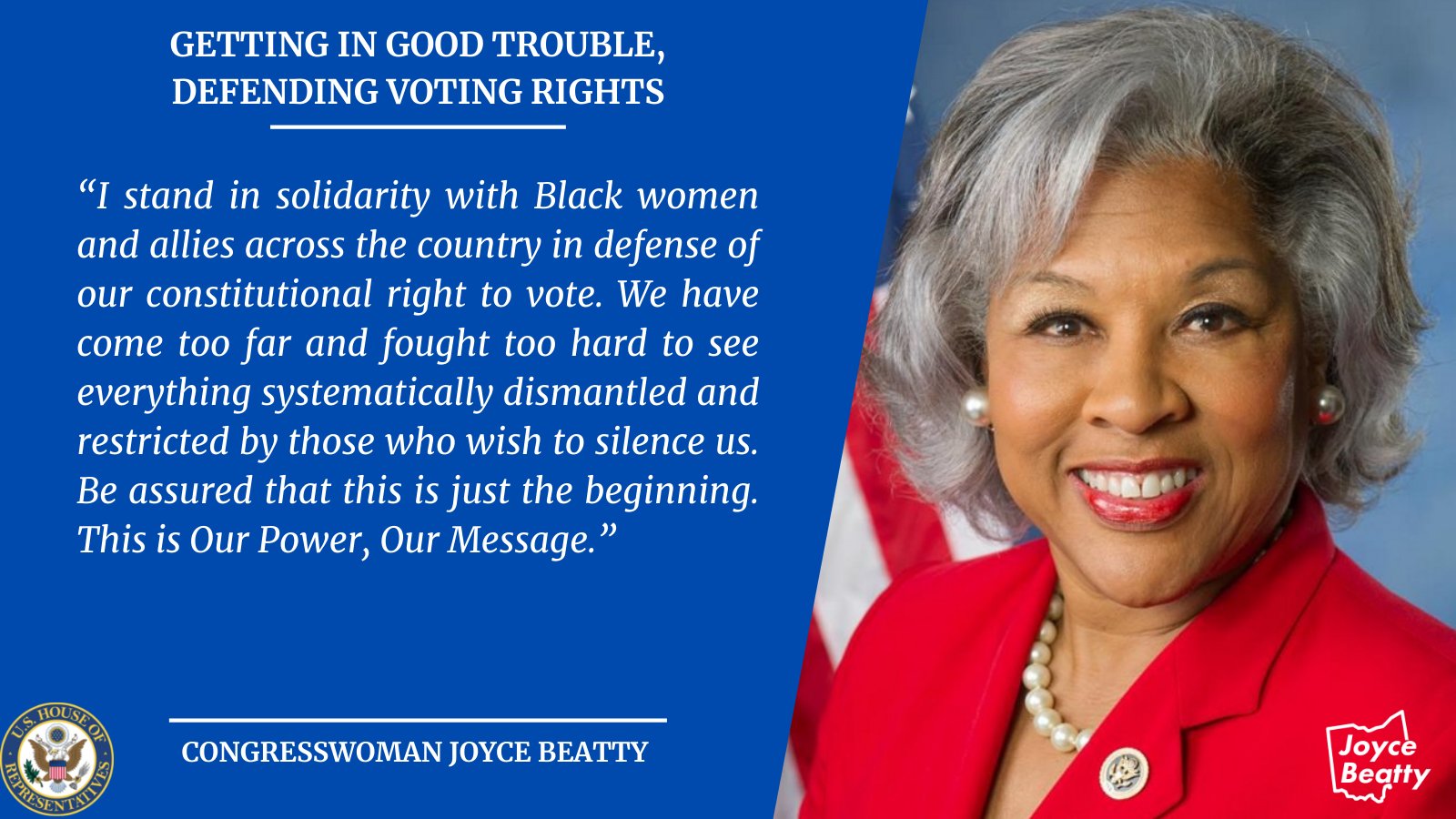 Joyce Beatty on Twitter "Statement on peaceful Senate demonstration. 