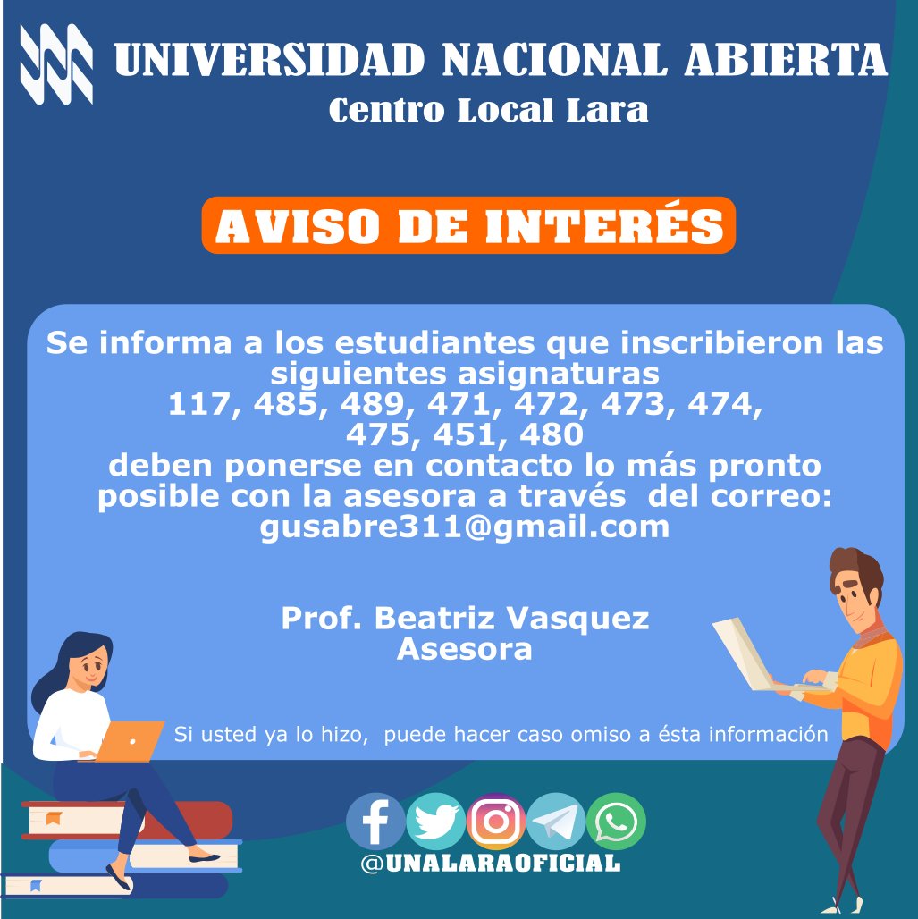 UNA | Centro Local Lara (@unalaraoficial) on Twitter photo 