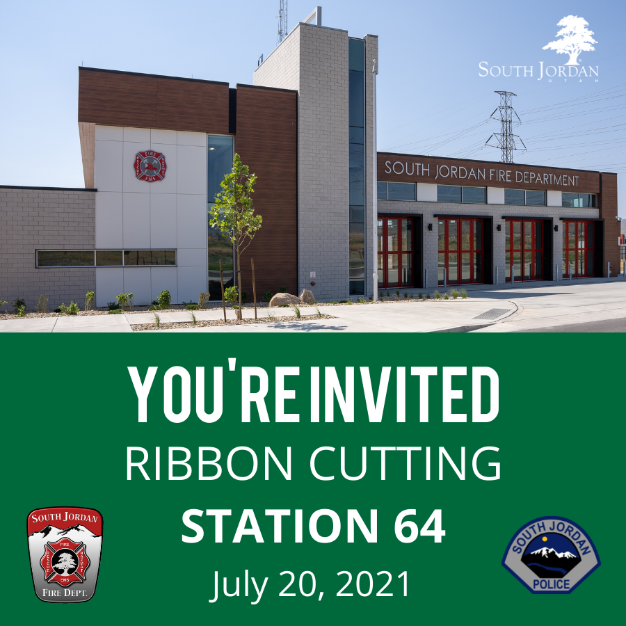 southjordancity's tweet image. Please join us for the grand opening and ribbon cutting of Fire Station 64, located at 5443 W Lake Ave. in Daybreak, Tuesday, July 20th at 4:30 p.m.