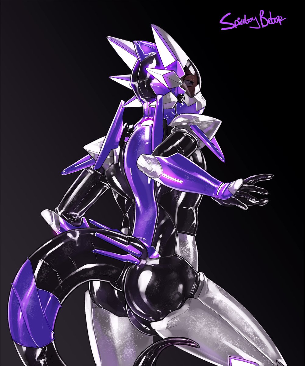 The lucky guy wearing Yuudi seems to have a great time under that shiny, skintight rubber...

Art by <a href="/SpiceboyBebop/">SpiceboyBebop</a>