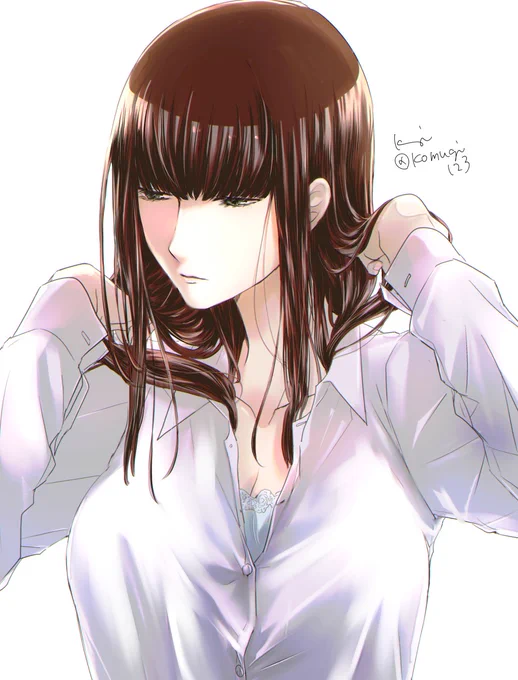 学校に行く前のお着替え中の一二三ちゃん描きました 