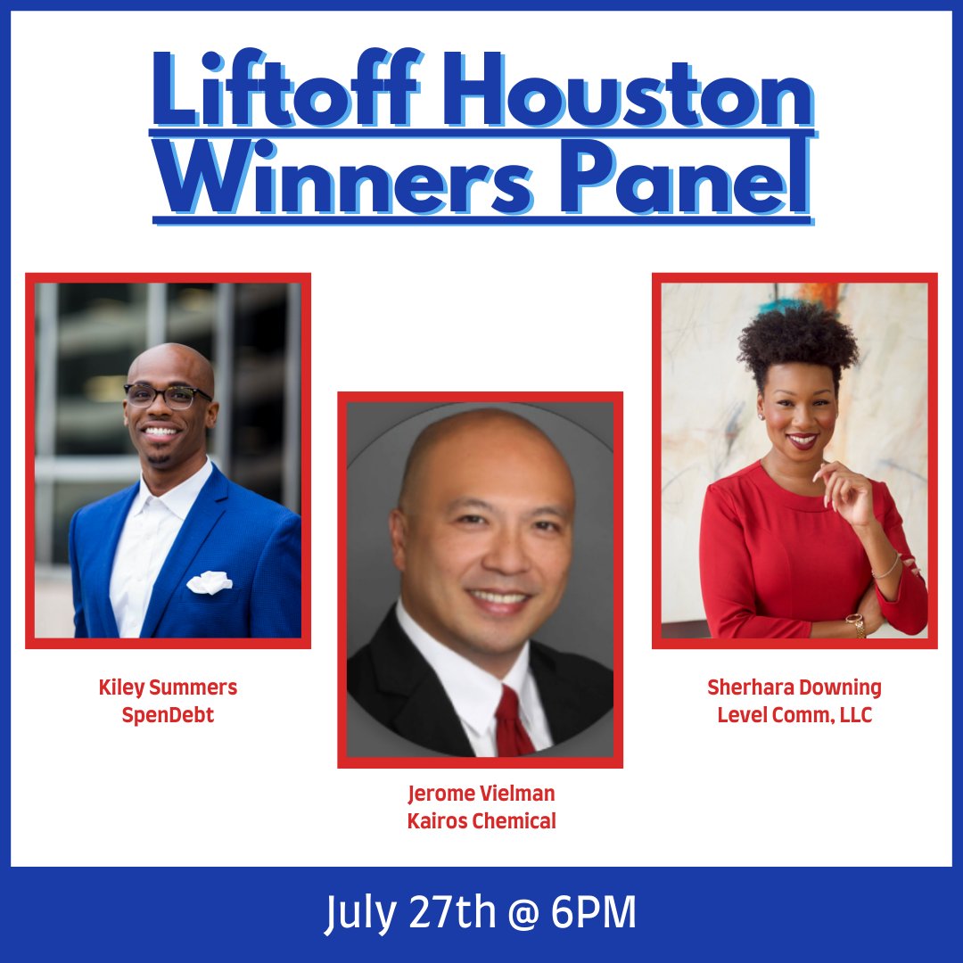 HoustonOBO's tweet image. Join us on July 27 for the Liftoff Houston Winners&apos; Panel! 

tinyurl.com/3khfht3v

#LiftOffHouston #HoustonOBO #HoustonLibrary #SmallBusiness #Startups #business #competition #Entrepreneurship #WinnersPanel #QnA