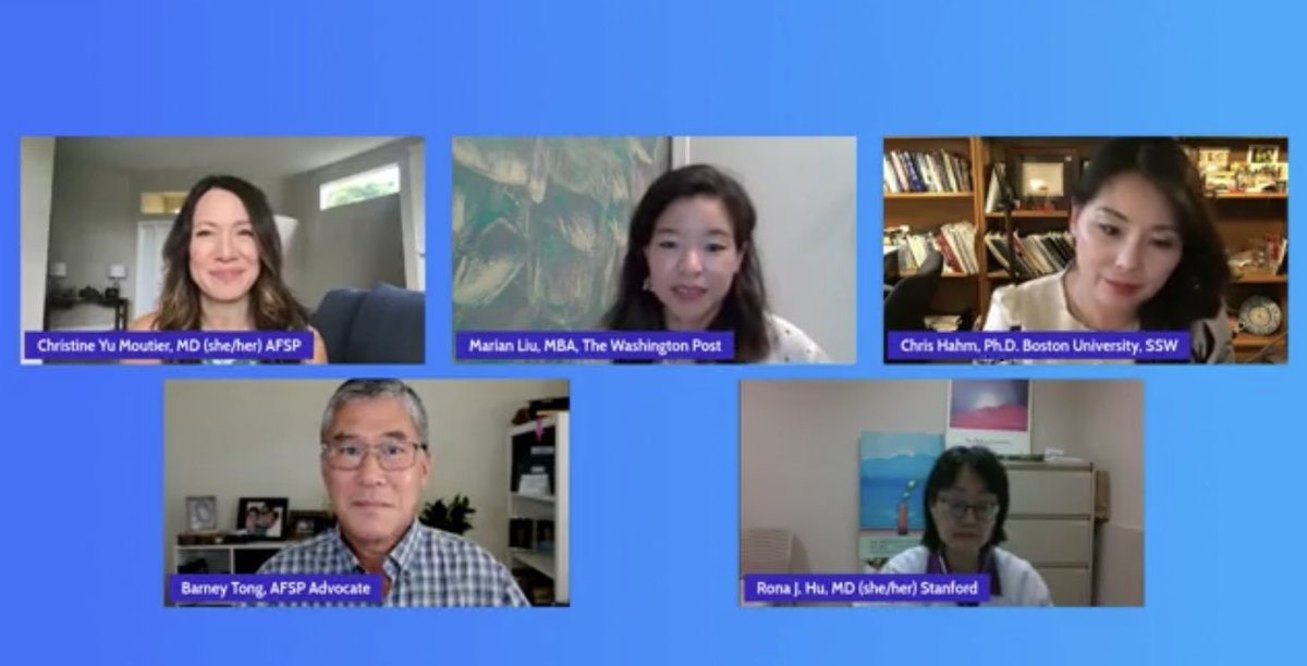 There was an extraordinary panel today hosted by @afspnational! Watch the replay of “Elevating Voices for Long-Lasting Change Town Hall— Supporting #AAPI Communities: #MentalHealth Experiences, Discrimination and Reducing Stigma” It’s worth the watch!: fb.watch/6MqDuhz0C9/