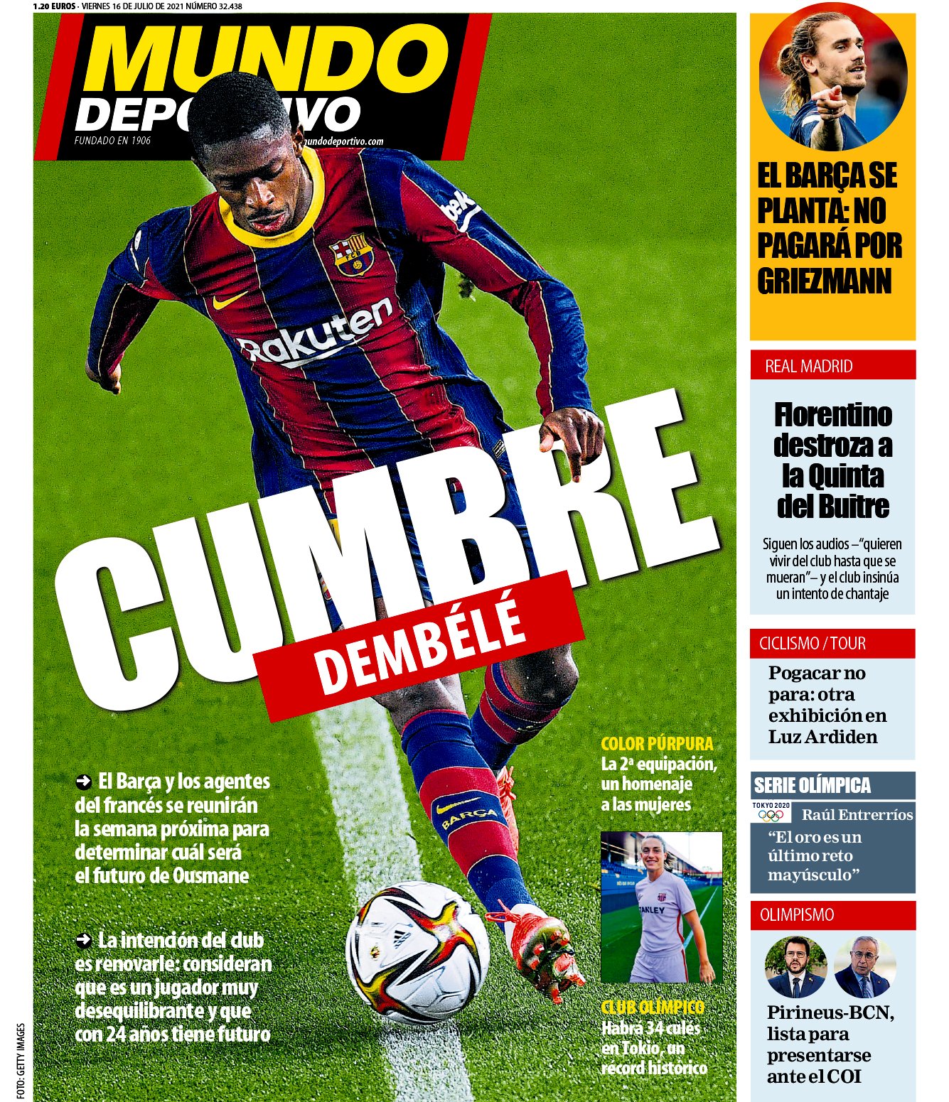 Mundo Deportivo på Twitter: "🗞️ La portada de hoy 🔜 'Cumbre Dembélé'  https://t.co/Vm9SEPFuYa https://t.co/scXnpvcRn9" / Twitter