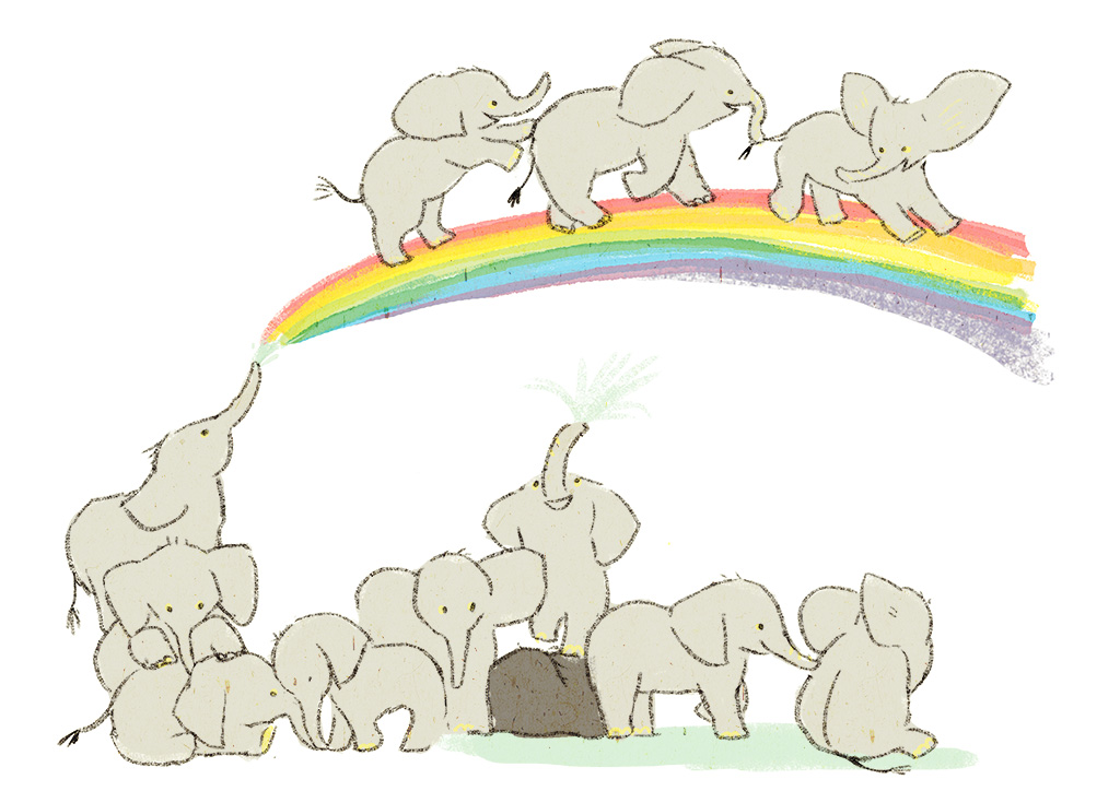 「#虹の日 」|ももろ　4／20発売絵本「パンダのパクパクきせつのごはん」のイラスト