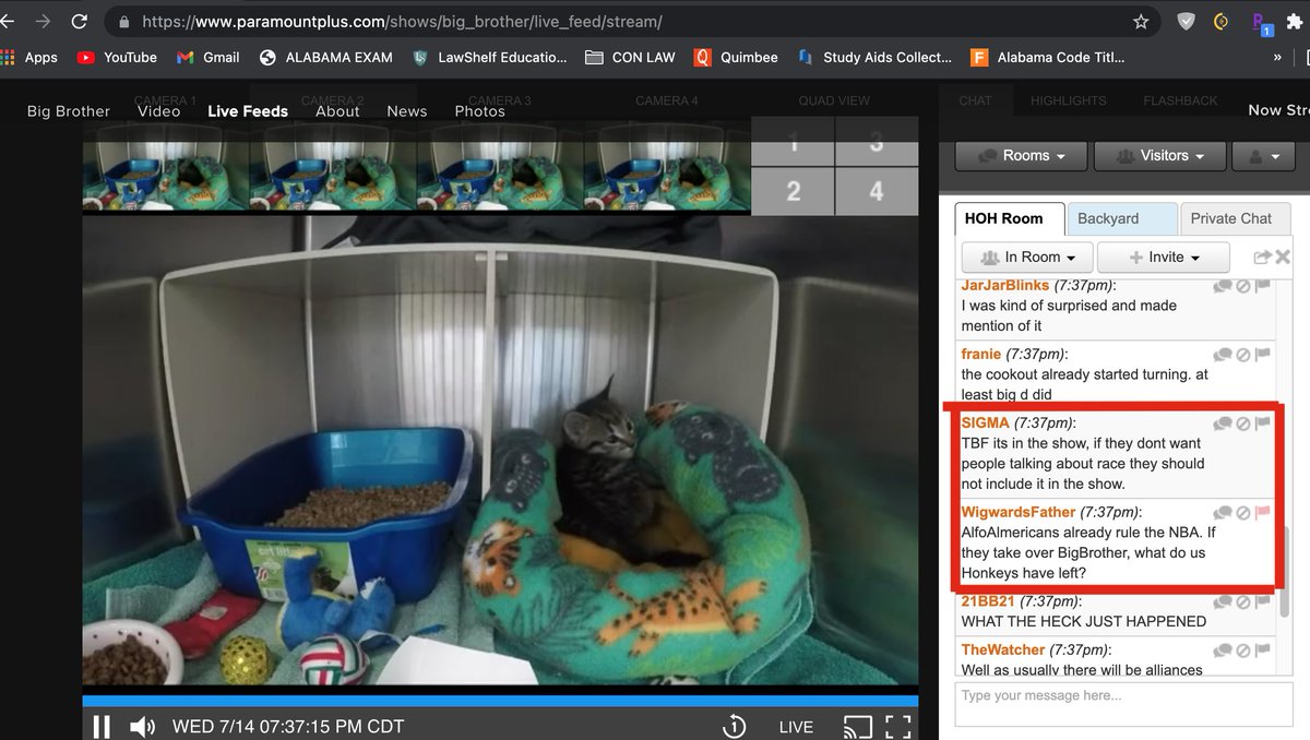 BBLiaison6's tweet photo. #ParamountPlus how do you explain these screenshots of blatant racism being condoned in the Big Brother Live Feeds chat rooms? @askparamount @paramountplus @CBSBigBrother #BBLF #BB@# #MOD4 @flyonthewallent @NAACP @FCC #Discrimination https://t.co/yXcinoxg9n
