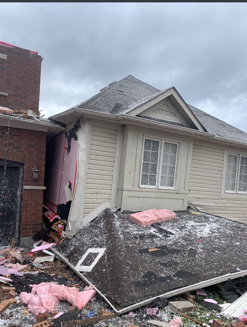 #Barrie #tornado #Barrietornado before and after. The second house blows my mind because the first floor just pancaked