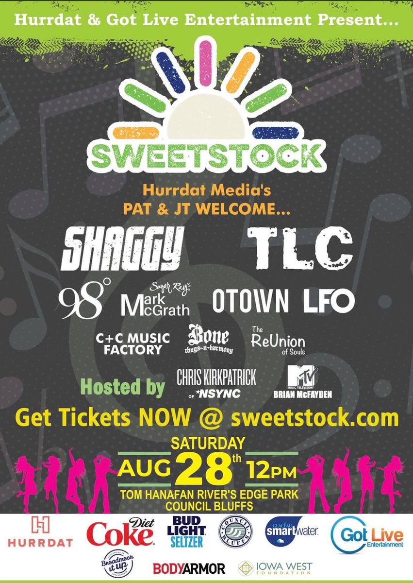 <a href="/Sweetstockusa/">Sweetstock</a> <a href="/98official/">98 Degrees</a> <a href="/IamCKirkpatrick/">Chris Kirkpatrick</a> <a href="/OTownOfficial/">O-Town</a> <a href="/shaggy757/">Shaggy</a> <a href="/OfficialTLC/">TLC</a> <a href="/mark_mcgrath/">Mark McGrath</a> <a href="/TheRealLFO/">LFO</a>