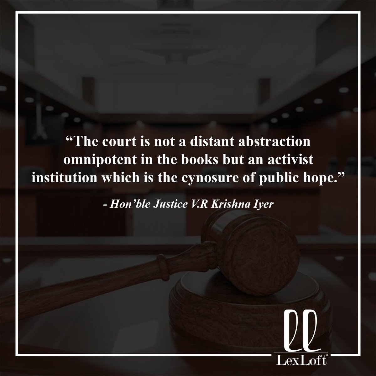 LexLoft's tweet photo. Court: a cynosure of public hope. 

#LexLoftQuotes #LexLoft #FridayRead #courts #publichope #books #activist https://t.co/NUy0tDSbiL
