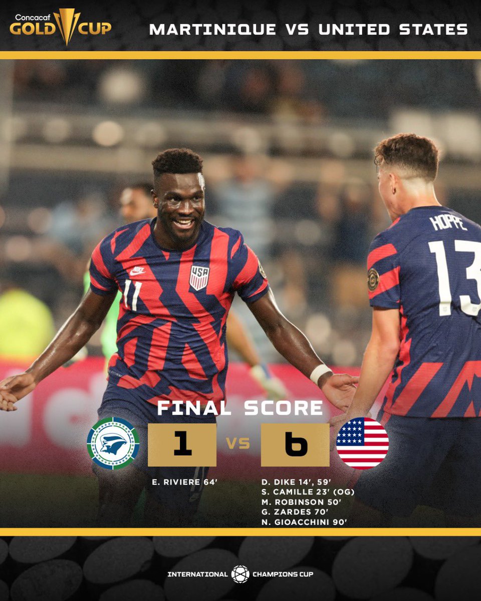 International Champions Cup The Usmnt Get An Emphatic Win Over Martinique To Set Up An Important Matchup With Canada Sunday International Champions Cup The Usmnt Get An Emphatic Win Over Martinique To Set Up An Important Matchup With Canada Sunday