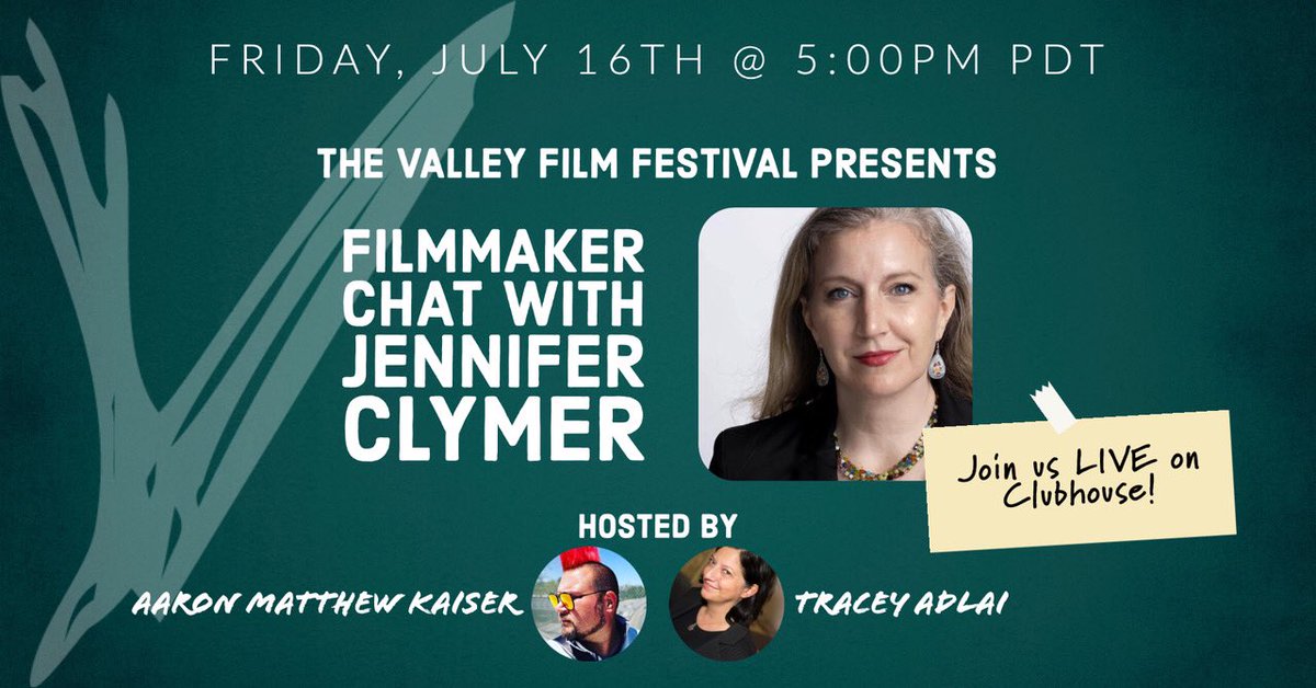 jenclymer's tweet image. Looking forward to talking about #filmmaking, #documentaries, #infrastructure and @BPTSdoc  with follow #ValleyFilmFest alums.  Join us on Clubhouse on Friday 7/16 5pm Pacific.  @jenclymer on Clubhouse too.