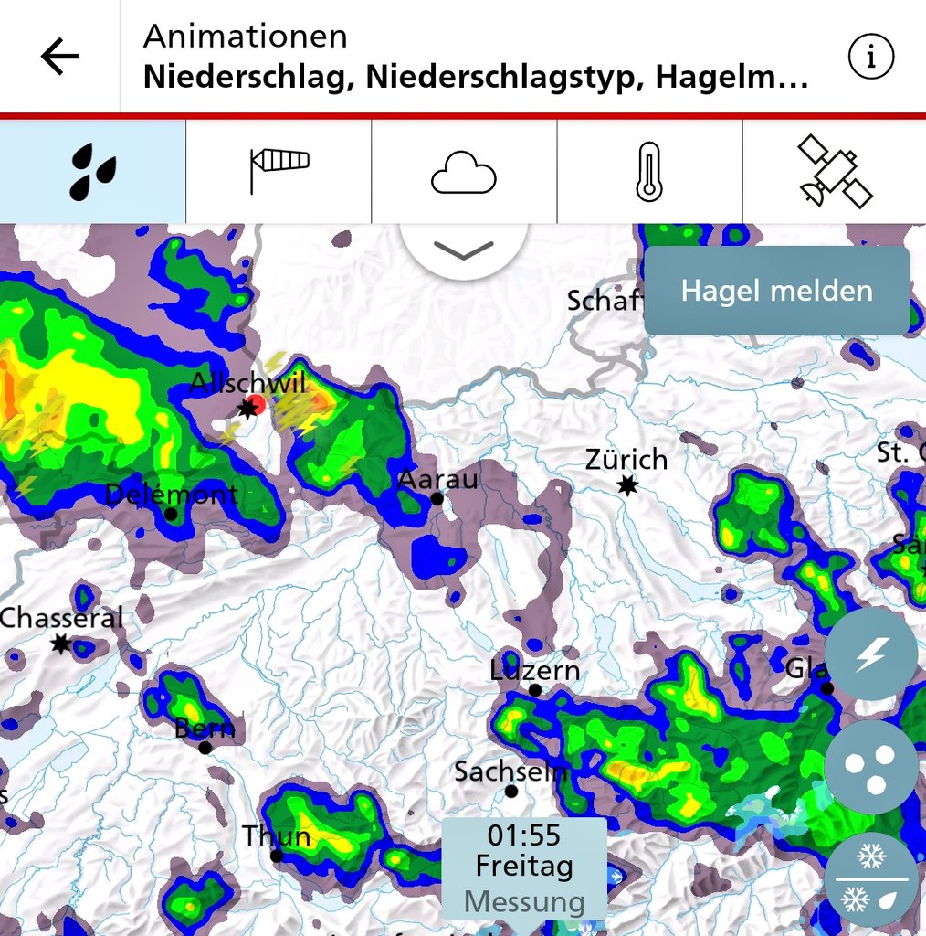 Radarbild - @meteoschweiz App