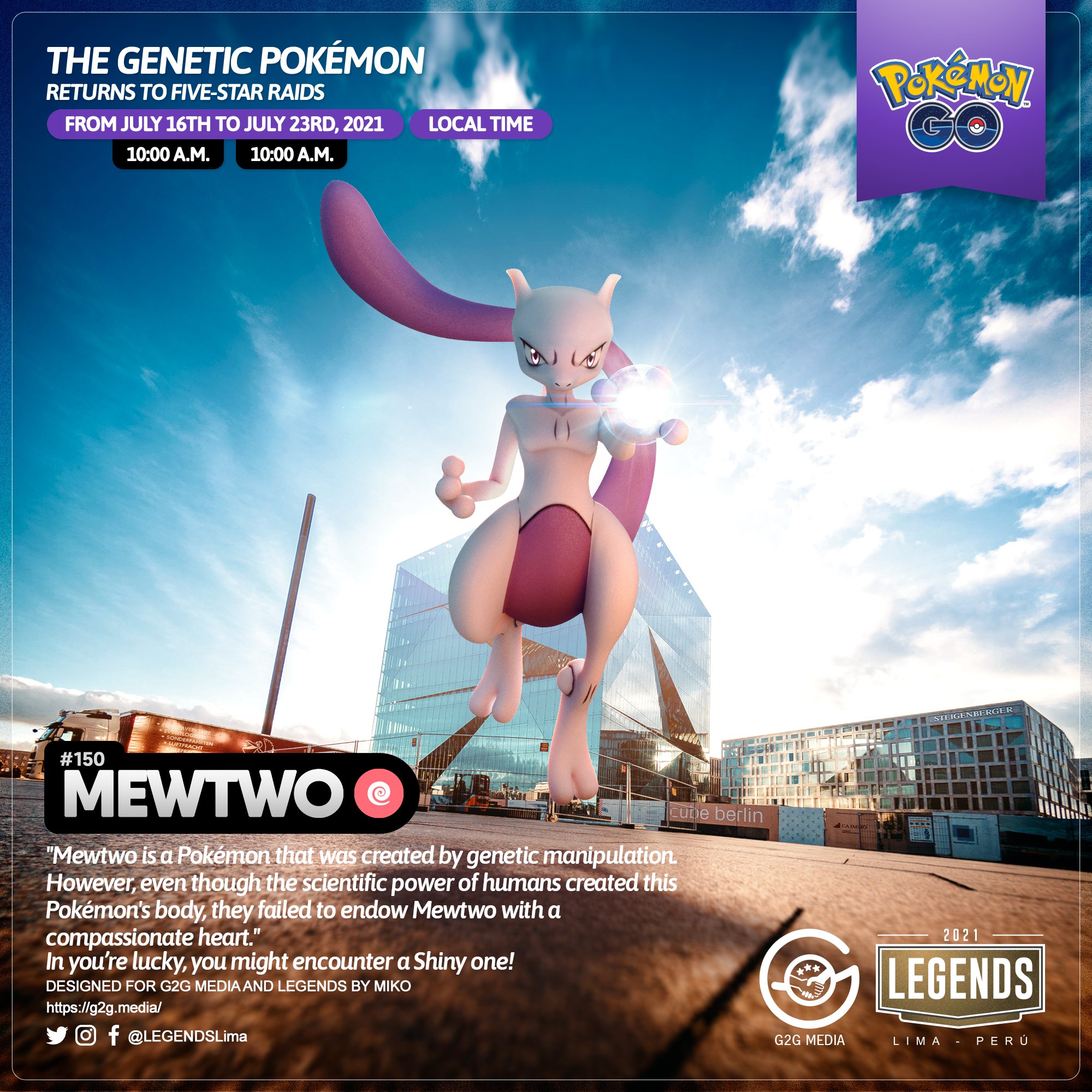 LEGENDS on X: 🇺🇸 #Mewtwo returns 🥊Shadow Ball ⏳From June 16th to 23rd  Raid Hour: June 22nd #PokemonGO #G2G #PokemonGOApp   / X