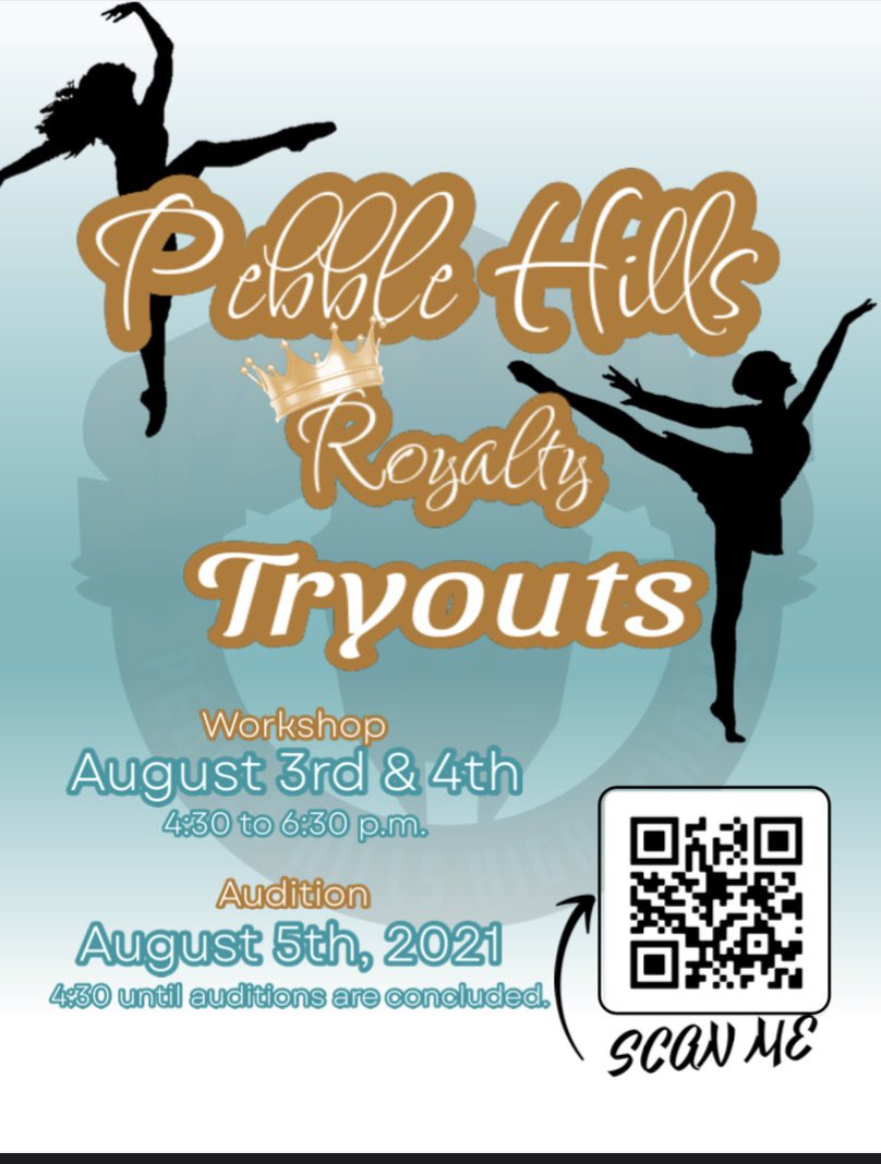 I’m so excited to be part of the Pebble Hills Spartan Family!!! I am the new dance teacher and Director for the Royalty Dance Team! Here is the information for my upcoming auditions! #TeamSISD  #RISE  <a href="/PHills_HS/">Pebble Hills High School</a> <a href="/APRIL_PHHS/">April Marie Ortega-Valdez</a> <a href="/Crabtree_PHHS/">Cecil Crabtree-Spring, Ed.D</a>