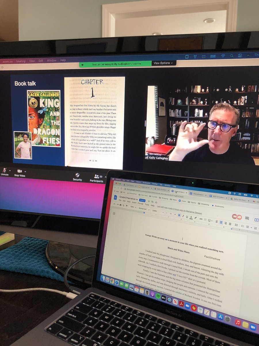 M_Vermillion's tweet photo. Wouldn’t be proper if UCI Summer Institute didn’t have @KellyGToGo with some new engaging readings and invitations to write. Lots to think about for upcoming school year. Pretty sure the new #uciwp fellows are feeling the same https://t.co/rrshPzTJ45