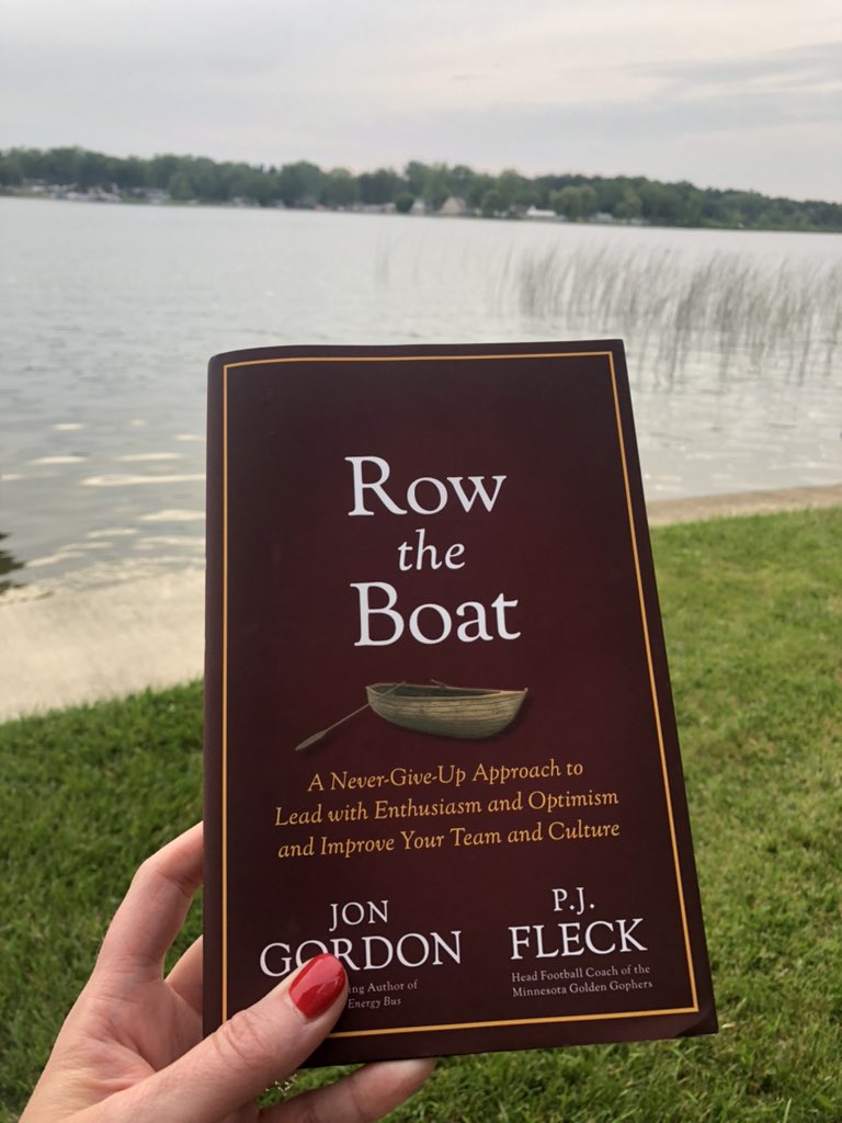 KatherineRNowak's tweet photo. Enjoying some time by the lake, reflecting, reading and just finished this great book! @JonGordon11 @Coach_Fleck As we prepare for the coming school year, Row in the Present, Lead with Optimism and Hope #KeepOnRowing #RowTogether #NeverGiveUp #OwnYourR #EaglesRISE https://t.co/lc1n8QhNDA
