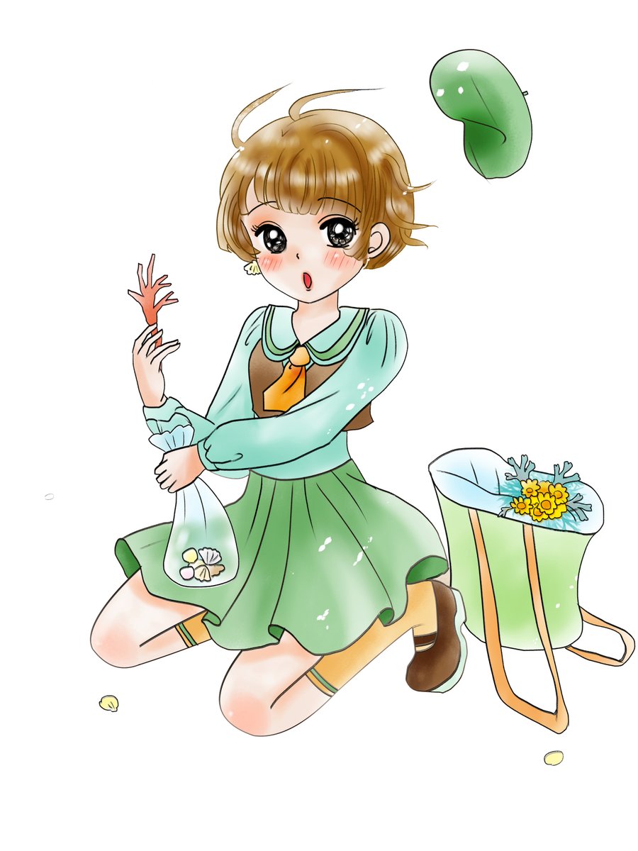 昨日描いた絵です(*'Д`)
恋の魔法とおまじない683-6ラフ、イラストACさん素材ちびモブ会社員、旧誕生花女の子分離、白黒加工 