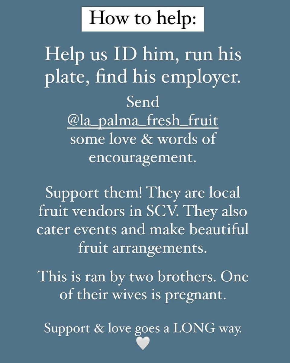 SCVCAN's tweet photo. We met with Sergio  who says that everyone is okay. 

According to Sergio, this man has in the past harassed him when they were located in Canyon Country. Following Bergies last year, La Palma has relocated here and attained permits from the city. https://t.co/NIfcBOUrw7