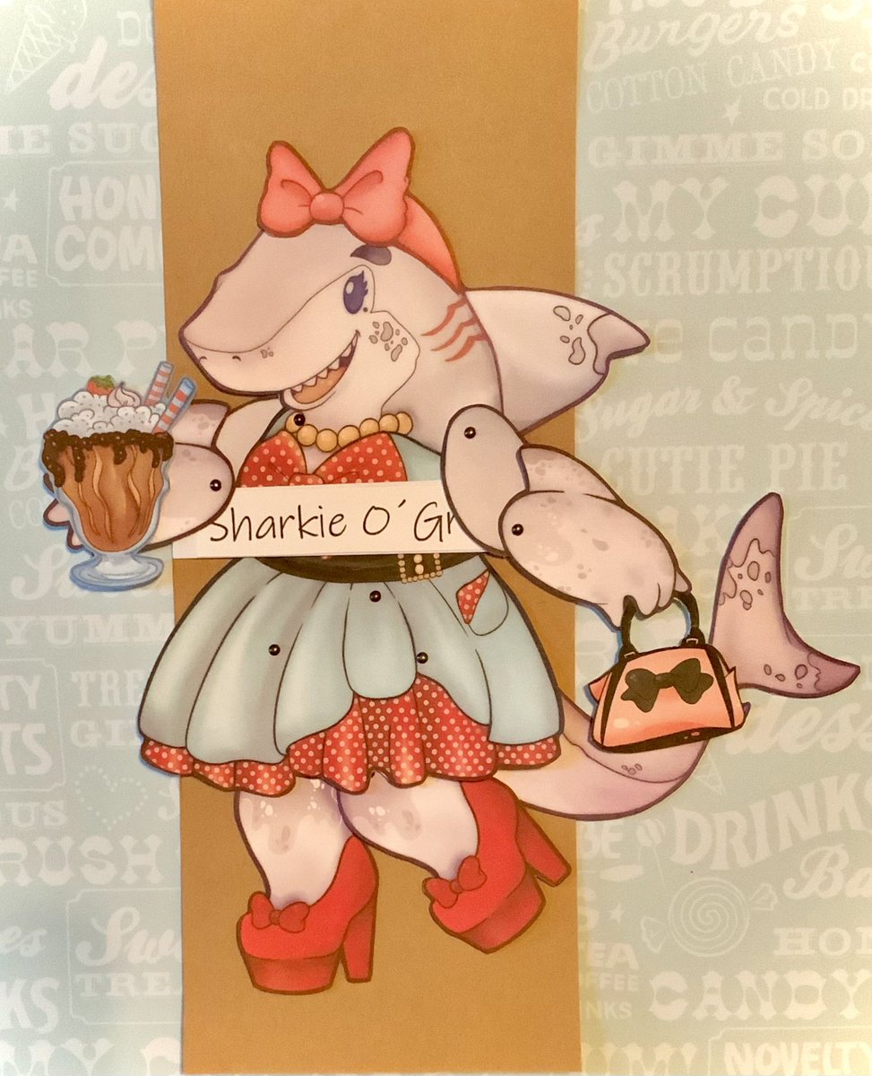 SquidBubblegum's tweet image. Miss Sharkie O’Grady is a fashionable and outgoing lady who absolutely loves milkshakes! Don’t be intimidated by those big teeth, she would be more than happy to have you as company 💝 #paperpuppet