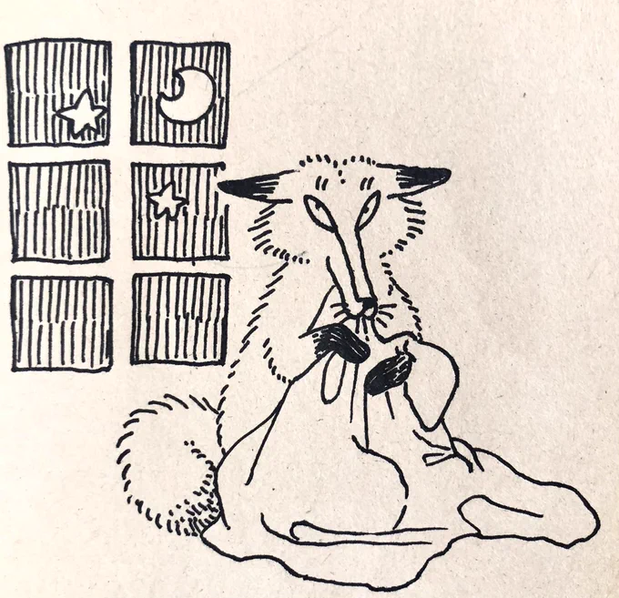 怖い話を読んだ夜のキツネ 