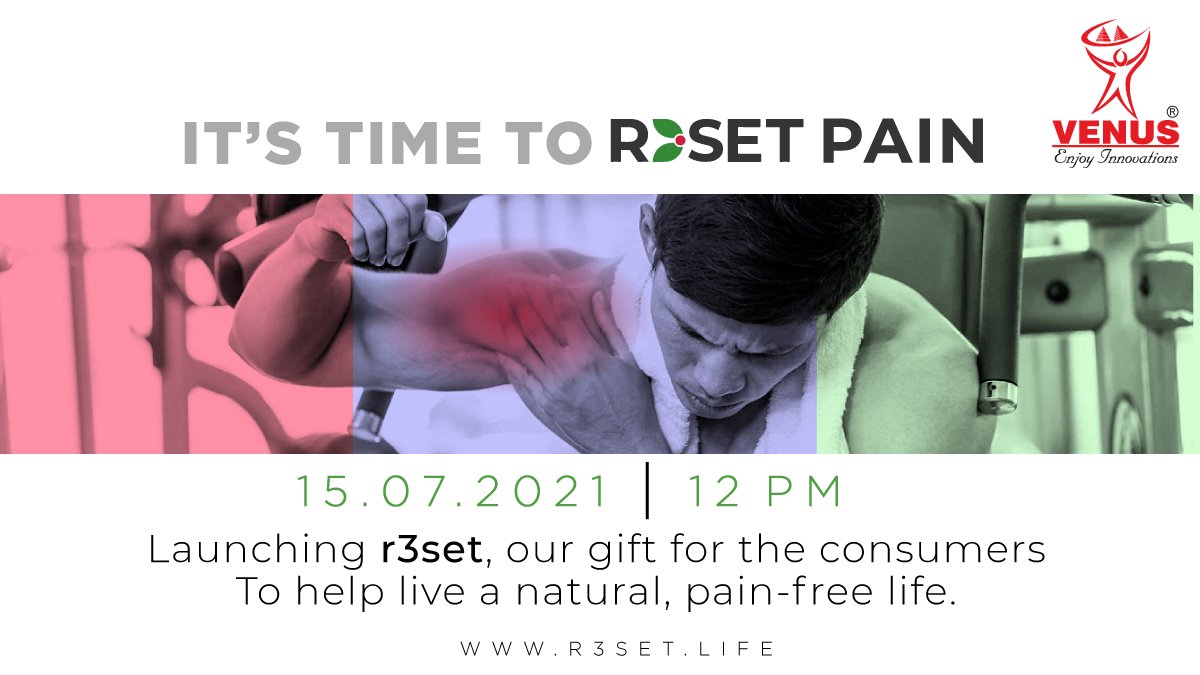 remediesvenus's tweet photo. Venus is proudly launching #RESET, one name to relieve from all kinds of everyday pain.
Relief. Revive. Restore
Link to the website - https://t.co/3tTssSqrlx
#R3SET #INSPIRE #ONEDAYATIME #EVERYDAY #DEFEATPAIN https://t.co/MMbr9juofc