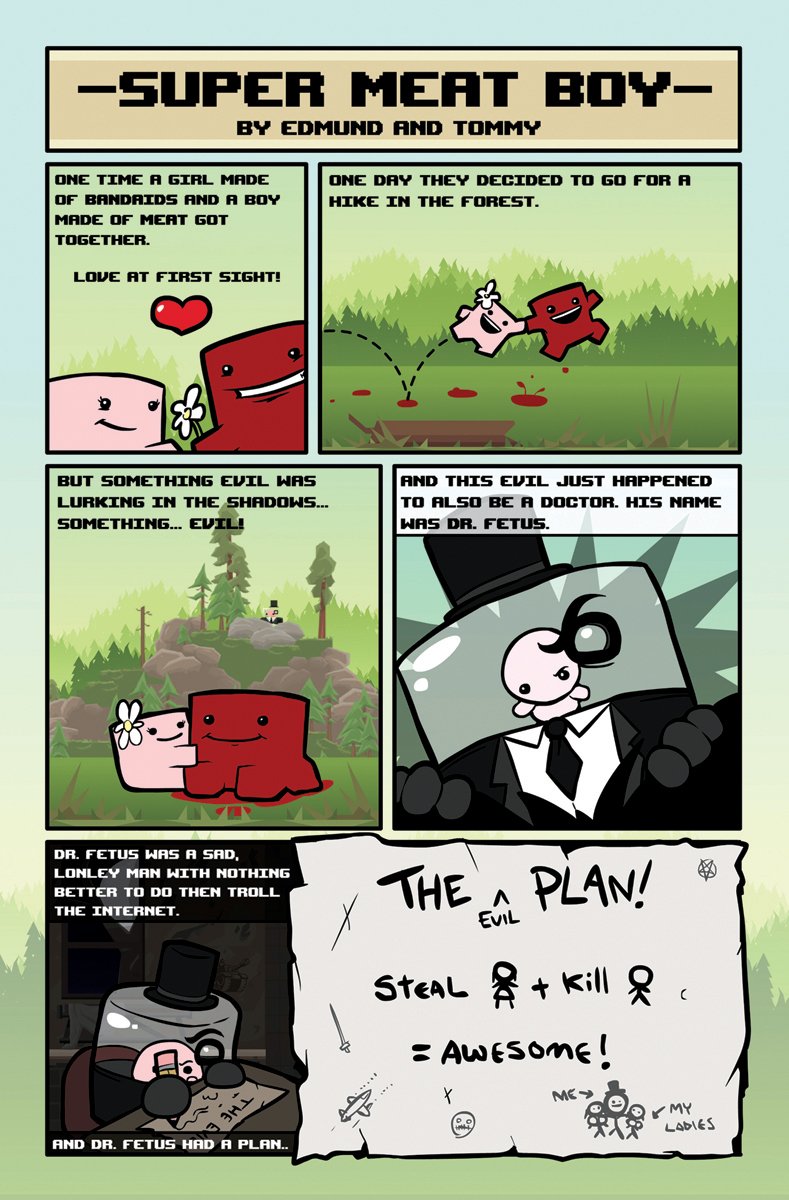 「Super Meat Boy Comic pages 1 and 2, by 」newgrounds (almost) daily 🆖の漫画