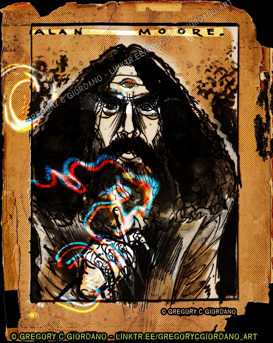 flameape's tweet image. I was compelled to draw the grand magus of #glycon #alanmoore #comicart #art  #illustration #penandink  #digitalart #traditionalart #inkdrawing #digitalcollage #charicature #britishcomics #lostgirls #watchmen #fromhell #miracleman #fanart #portraits