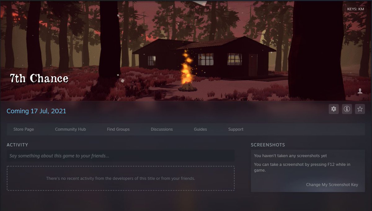 DeadeGuard98's tweet photo. @Keymailer @AlteregoGamesBV @StickyLockGames @CarrionWave @HiddenTrackTC @caelosullivan 8th key through @Keymailer!
When I first read #7thChance's synopsis- I thought of Firewatch but more ethereal... My heart feels heavy already.
Huge appreciation to #indiedev #gamedev Andrew @drewidgames! Congrats on your 1st launch, won't be the last!! Taking a chance today~ https://t.co/afhCzN7ZzK