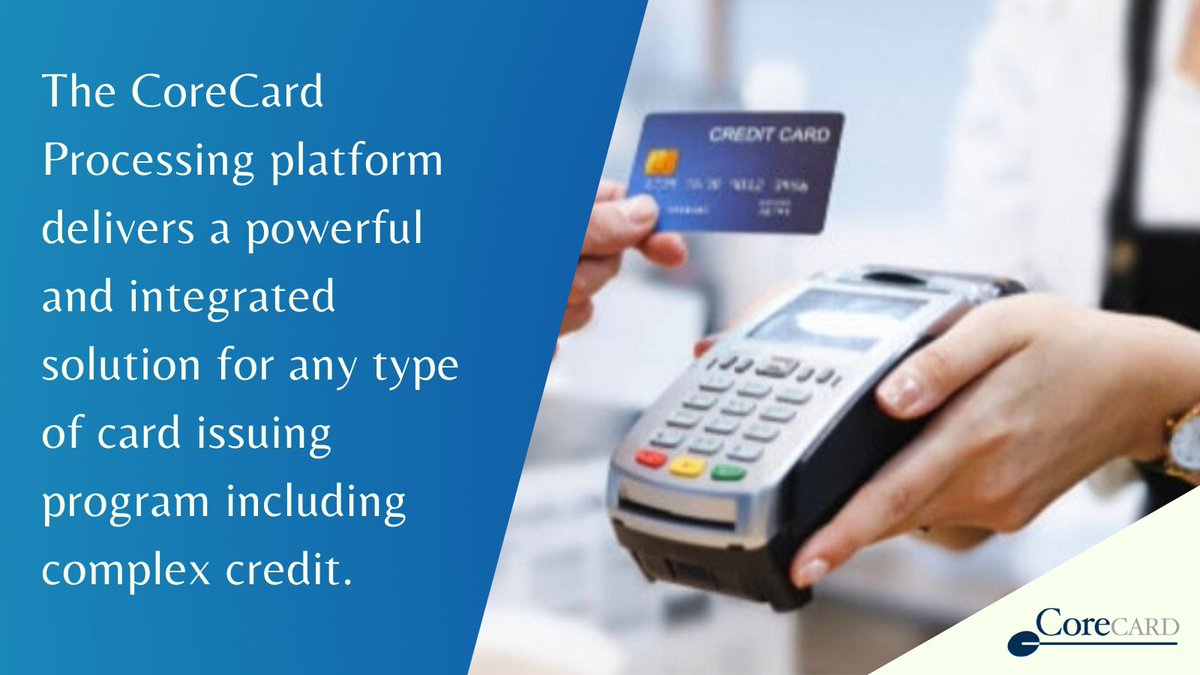 CoreCard's tweet image. For more information, visit our website: bit.ly/3B02cy3

#CoreCard #cardissue #payments #processing #tech #fintech #banking #cardprograms #loyalty #cards