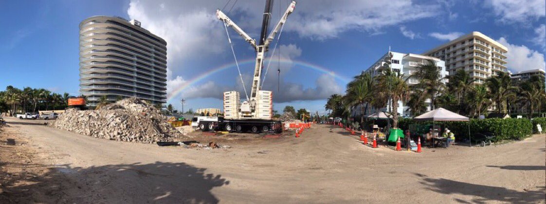 michelewrightTV's tweet photo. Rainbow at site #Surfside condo collapse as death toll rises to 97πππππΎ
πΈ: @MiamiDadePD
#SurfsideStrong #rainbow #surfsidebuildingcollapse #surfsidepets https://t.co/HGLSAgG1KD