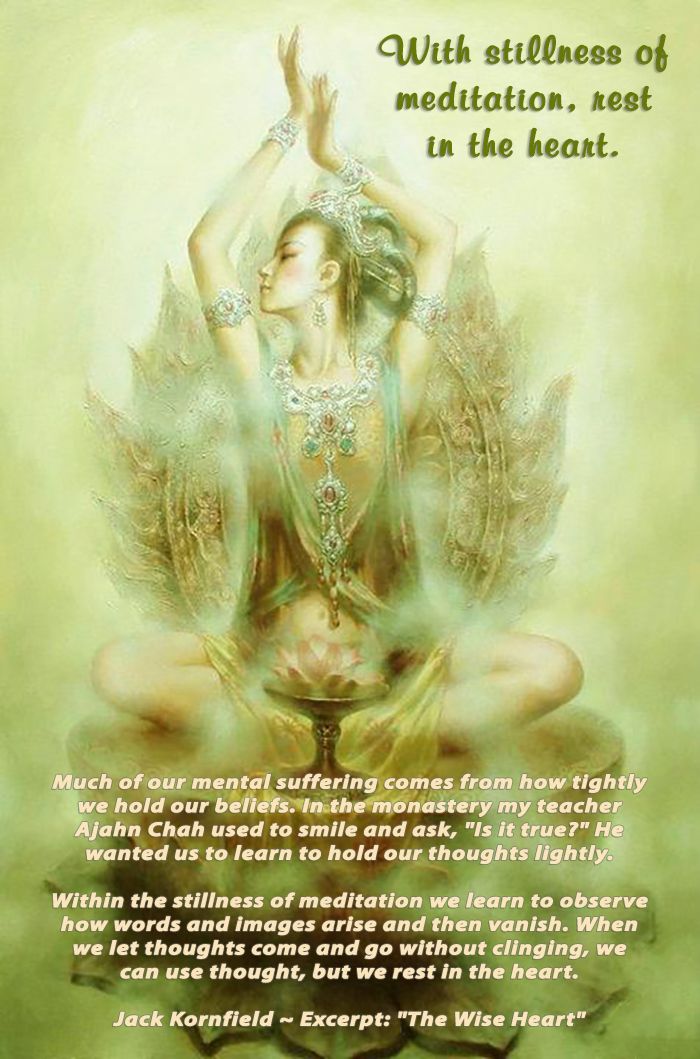 SuchitNanda's tweet photo. With #stillness of #meditation, rest in the #heart.
Much of our #mental #suffering comes from how tightly we hold our beliefs. In the monastery my teacher #Ajahn #Chah used to smile and ask, "Is it true?" He wanted us to learn to hold our #thoughts lightly.
#Jack #Kornfield #gyan https://t.co/umSIrqyFed