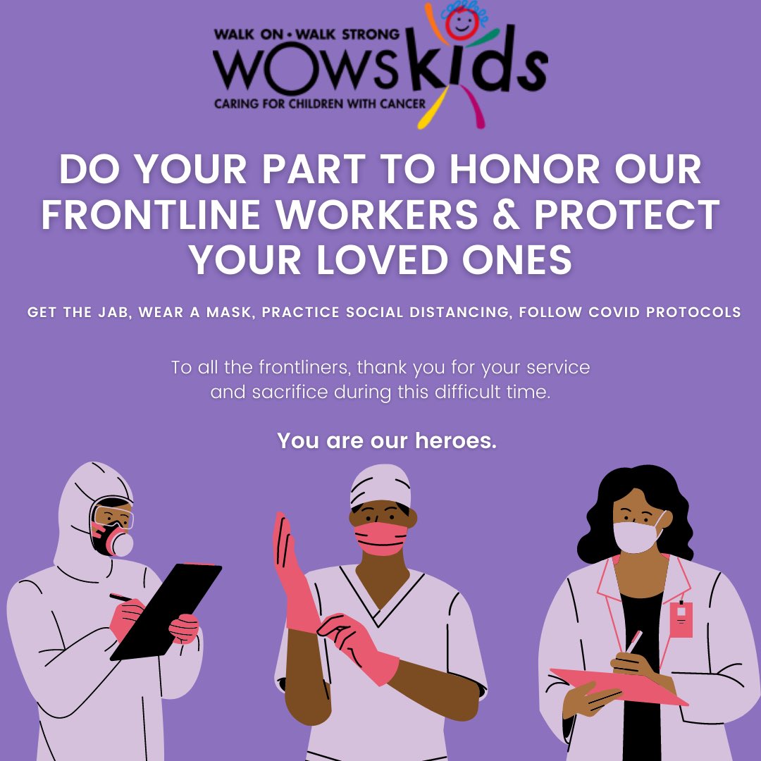 As Fiji hit the highest number of cases in a day yesterday, we remember the services &amp; sacrifices of our frontline workers at this time. They are doing their part for us &amp; we must do our part for them.

#WOWSKids #Vaccinate #WearAMask  #CovidFiji