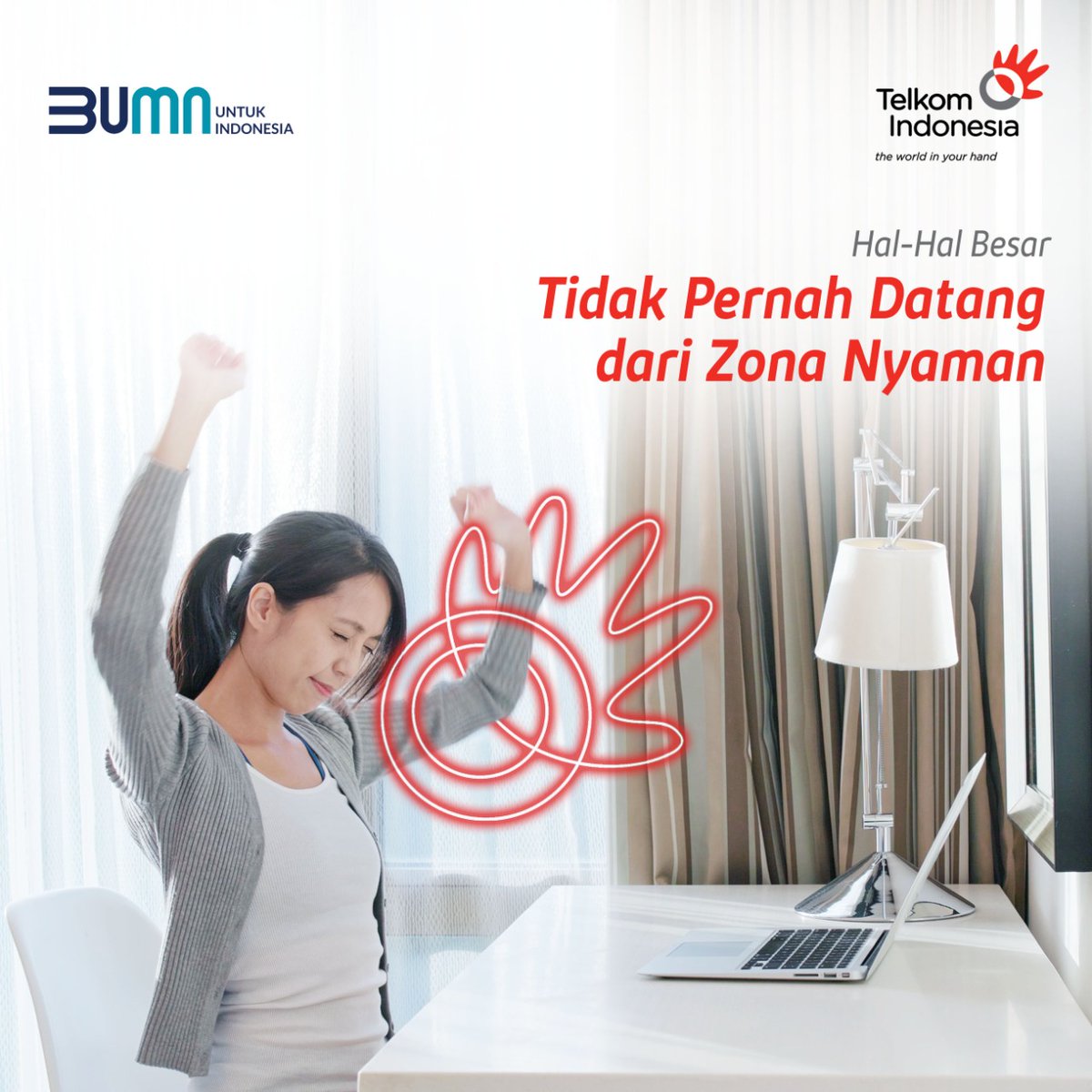 TelkomIndonesia's tweet photo. Saatnya persiapkan diri Sobat untuk masa depan yang sukses dan lebih baik dengan keluar dari zona nyaman. Selamat pagi Sobat! Jangan lupa retweet semua postingan @TelkomIndonesia karena akan ada pulsa senilai Rp50.000 untuk 2 orang beruntung setiap harinya. https://t.co/WWVyJwWusz