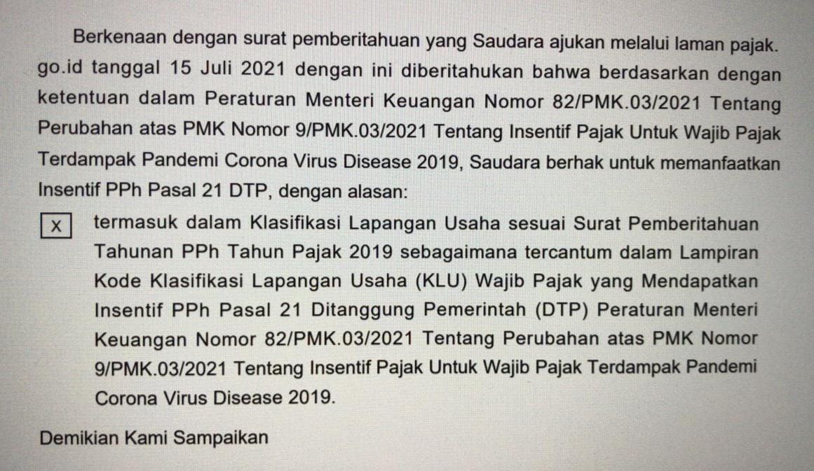 PajakMania's tweet photo. BREAKING NEWS: Pengajuan insentif pajak s/d Desember 2021 sudah bisa di DJP Online ya gengs https://t.co/S5cUFG9gj1