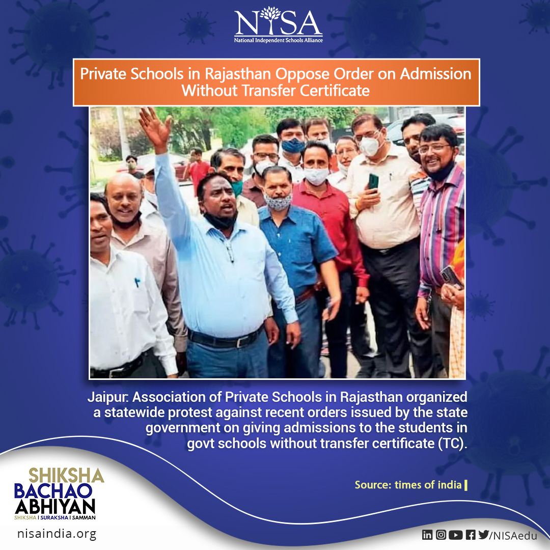 NISAedu's tweet photo. Private Schools in Rajasthan Oppose Order on Admission Without Transfer Certificate
Read here : https://t.co/hrpRtu2DZK
@PMOIndia @narendramodi @dpradhanbjp @mansukhmandviya @OfficeOf_MM @RajCMO @ashokgehlot51 @GovindDotasra @EduMinOfIndia @cbseindia29
#SaveBPS #SaveEducation https://t.co/VwwyLy1a3d