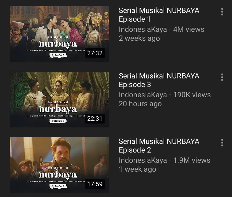 sjrosesyu's tweet photo. Lagi gilain ini, tiap kamis malam nungguin episode terbaru. 
Tapi emang sebagus itu ❤️

#SerialMusikalNurbaya
#IndoneisaKaya https://t.co/UMTff5BNHV