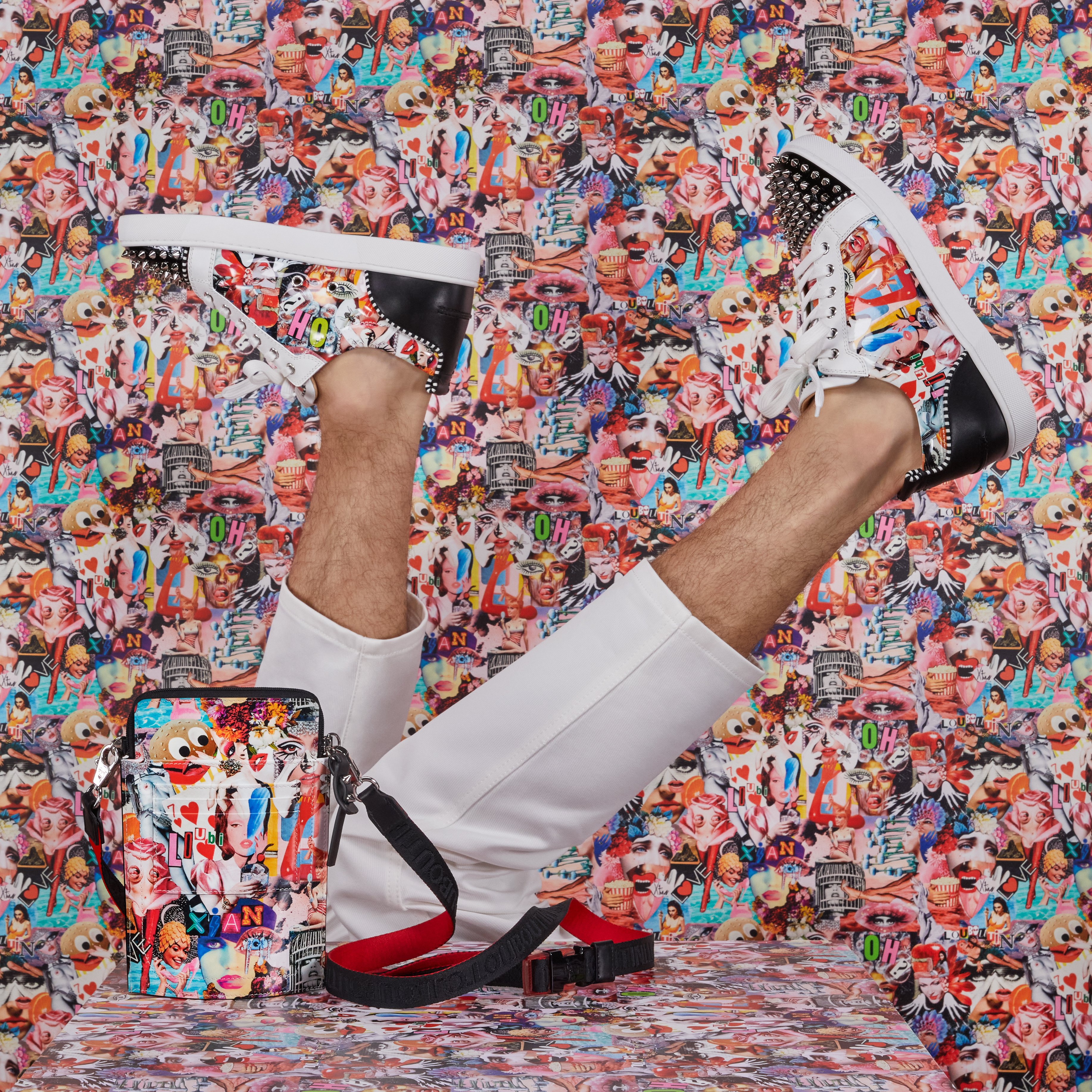 Christian Louboutin on X: Oh Xtian! Let the Louis Junior Spikes Orlato  sneaker and Loubilab bag bowl you over with their new exclusive print.  Discover them on  #ChristianLouboutin   / X
