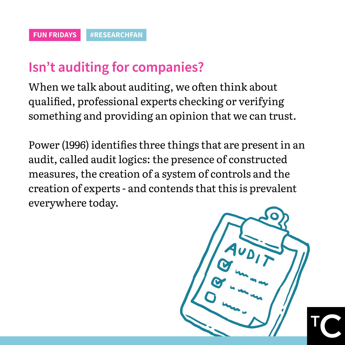 CentreMY_'s tweet photo. What makes an expert and how has auditing become prevalent in our lives? Today’s #ResearchFan, Dr. Idlan, draws lessons from this piece and cautions us against uncritical adoption of audit logics at the expense of expert knowledge

Tell us about a research you like! #TCFunFridays https://t.co/4F8ojTKKsq