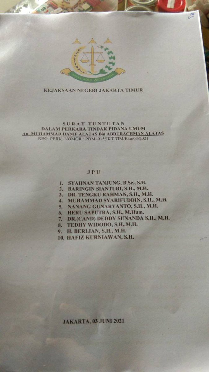Alhamdulillah. 
Kemarin hakim. Skrg JPU. Next : walkot?
Pintu tobat sudah lewat. Hadapi siksa kubur dan pengadilan akhirat. 

cnnindonesia.com/nasional/20210…