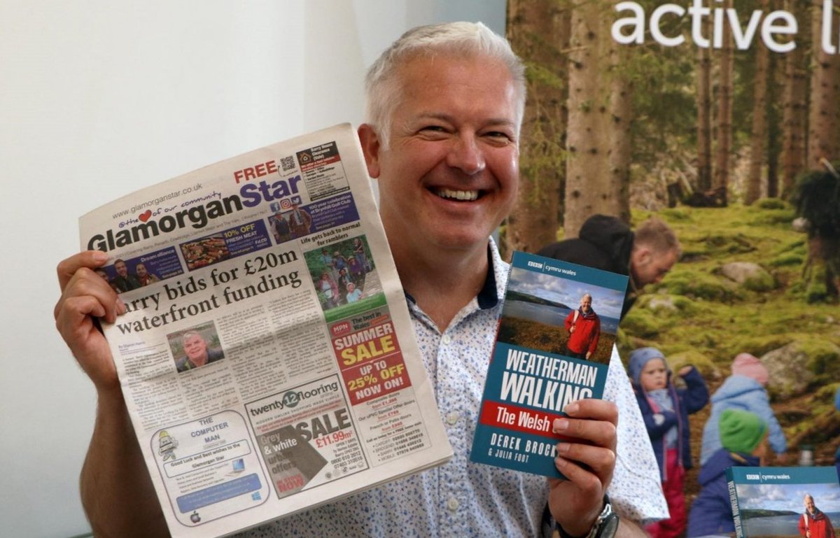 BARRY-BORN weather forecaster Derek Brockway has predicted a ‘bright’ outlook for Glamorgan Star following a book signing in Cowbridge for his latest Weatherman Walking book.

He greeted booklovers and walking fans while also taking time out to take a

glamorganstar.co.uk/derek-brockway…