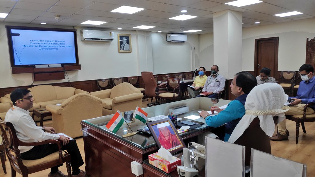 Discussion and review of the functioning of Fertiliser Subsidy Division with the senior officials of the department.