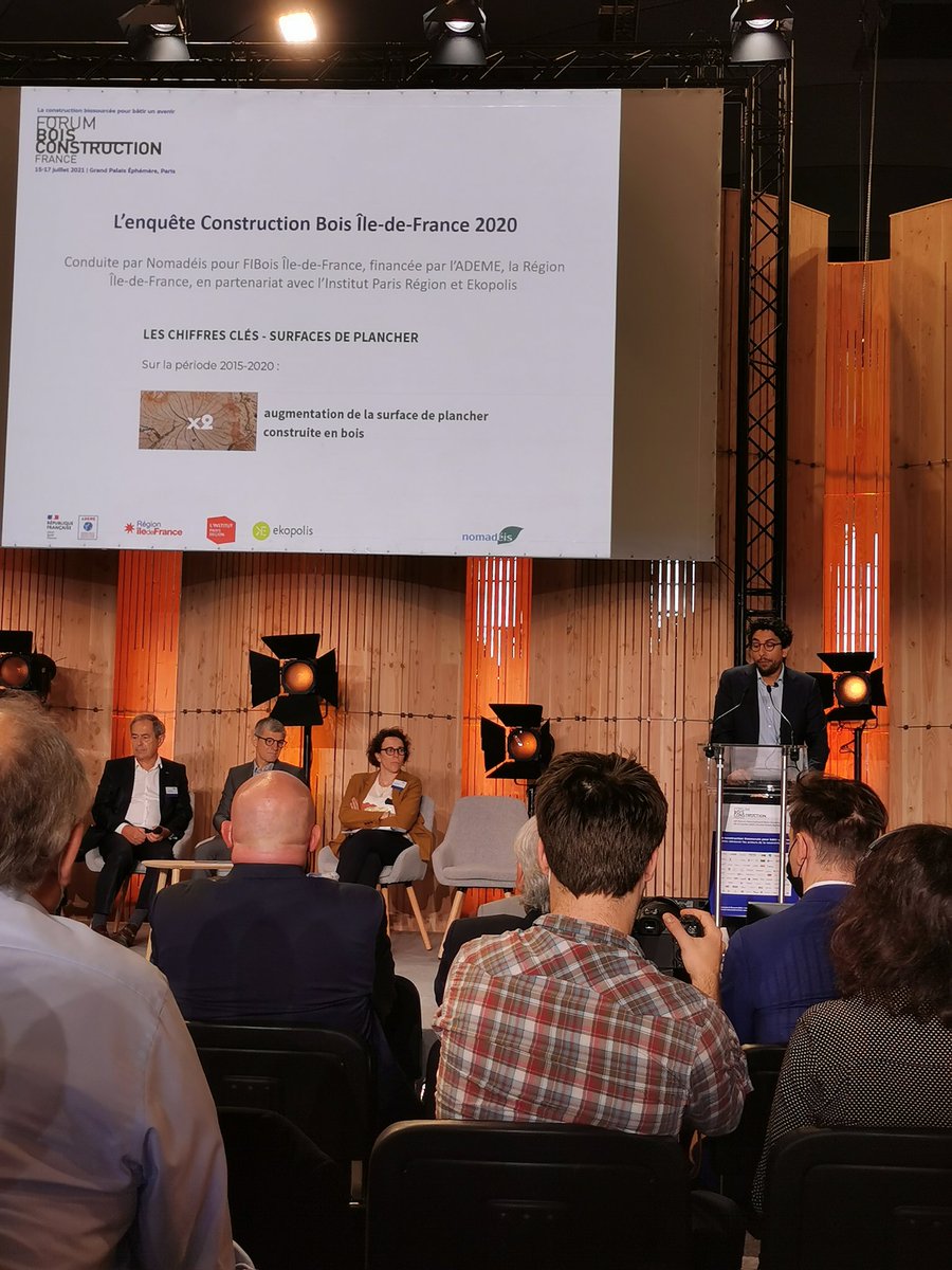 Quelques chiffres sur la filière forêt-bois:
➡️ x2: augmentation de la surface de plancher construite en bois
➡️ 4%: part de marché construction bois en moy
➡️ 17%: projection de la part de marché de la construction bois à l'échelle du Grand Paris en 2030

#forumboisconstruction